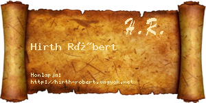 Hirth Róbert névjegykártya
